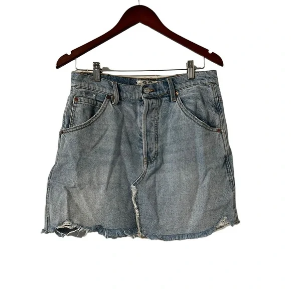 FREE PEOPLE Brea Denim Distressed Skirt - Picture 5 of 8